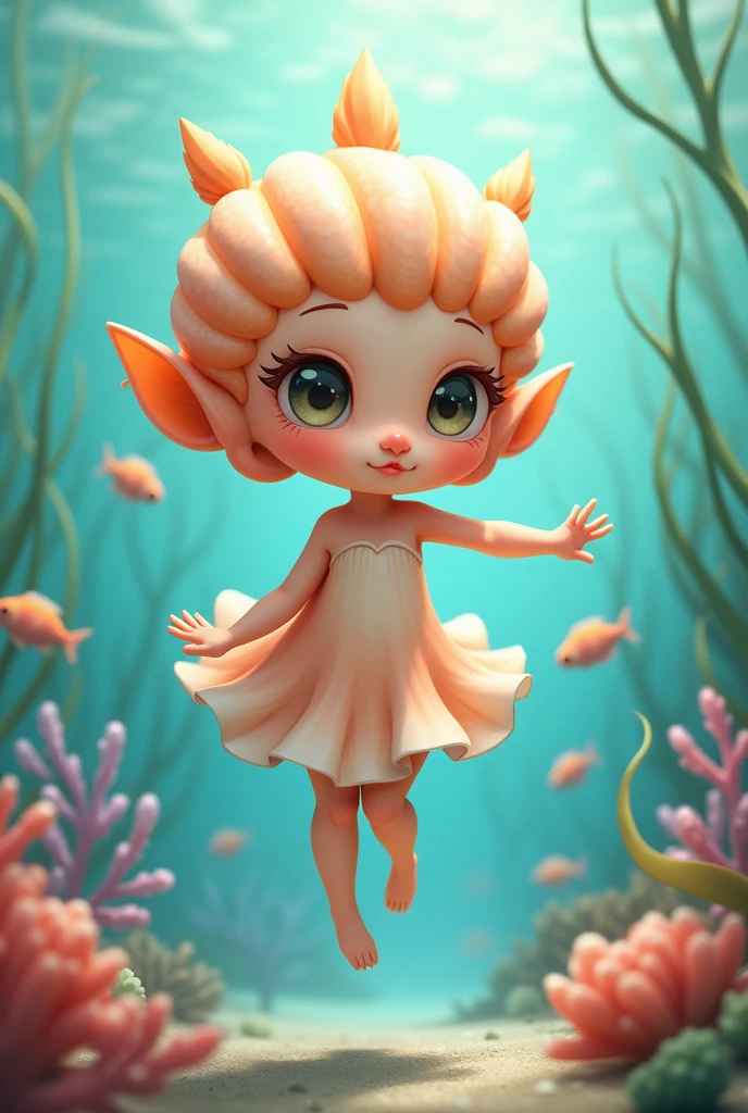 Cute scallop girl character