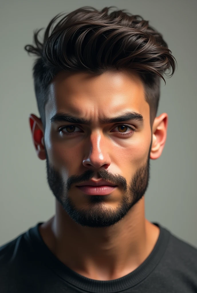 Boy with attitude face and having trimmed Beards 