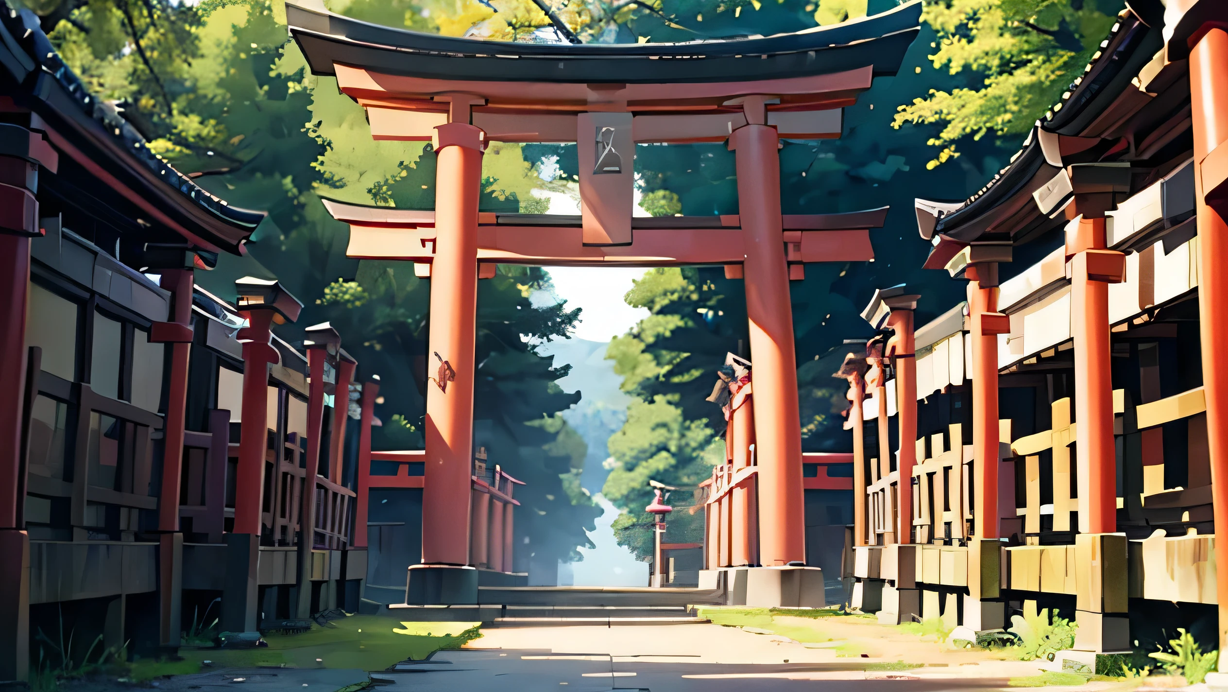 unmanned No people shrine torii stage wood