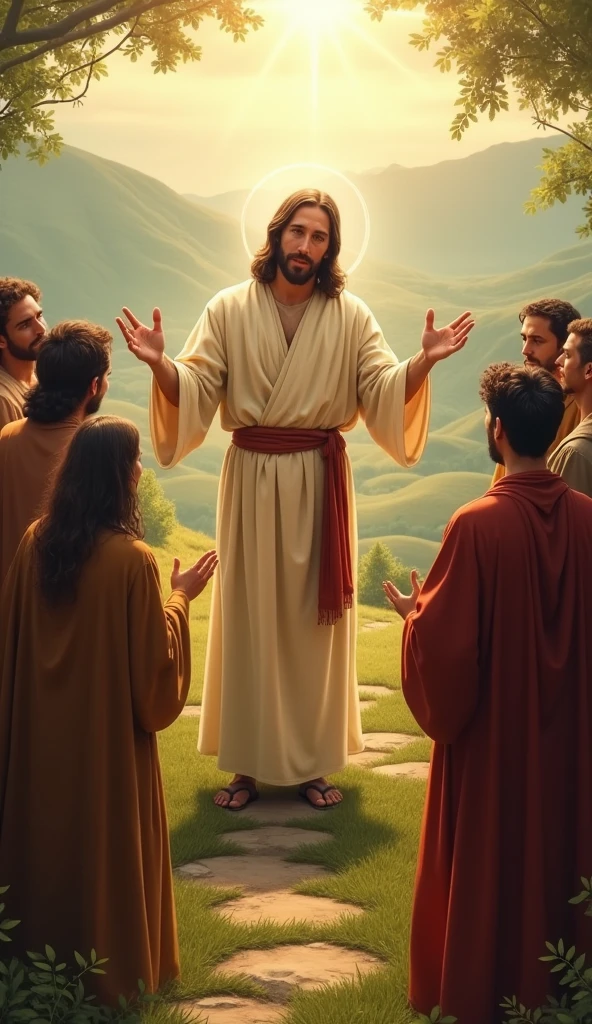 Jesus blessing those who are watching 