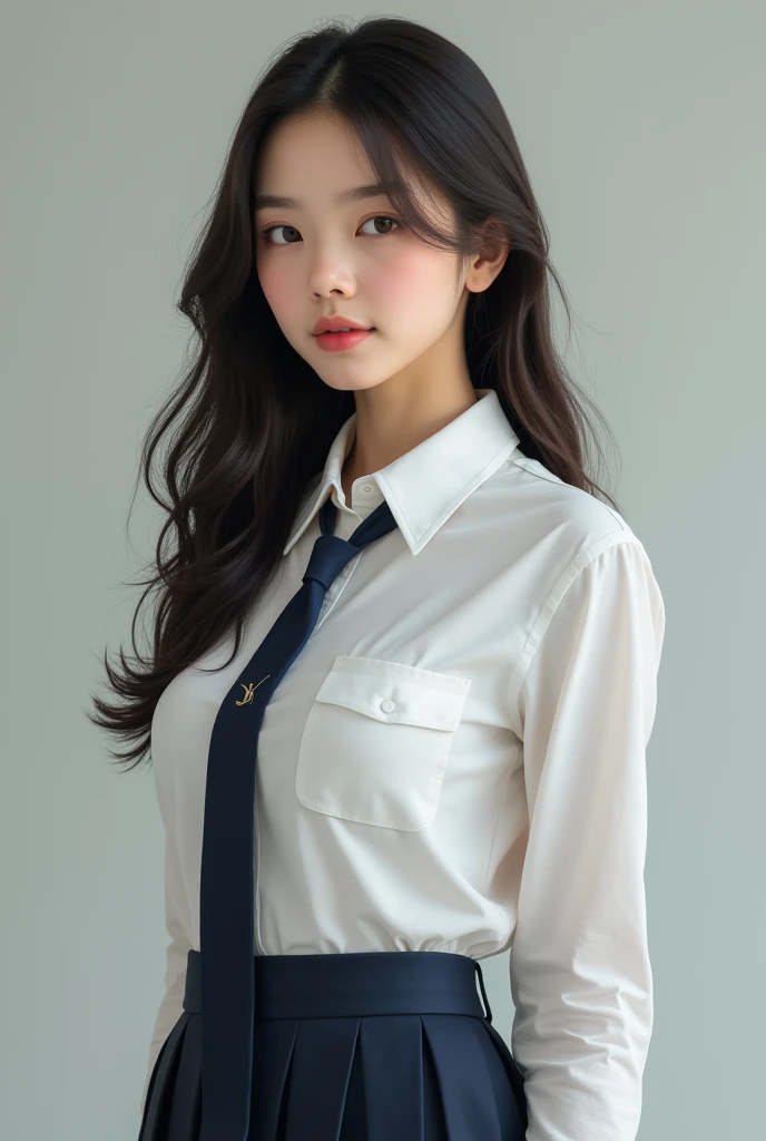 Real-life busty Korean high school girl