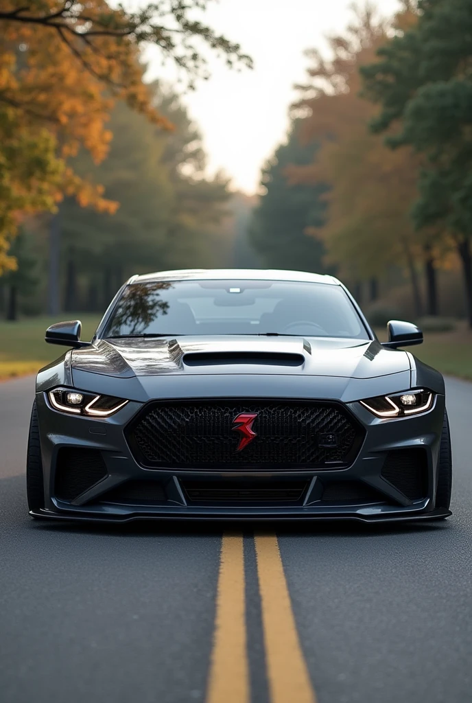 A modified new gen Studebaker hawk with more muscular looks with soft cut line, with big grill, maintain its key Elements with modern appeal
Whole view of car