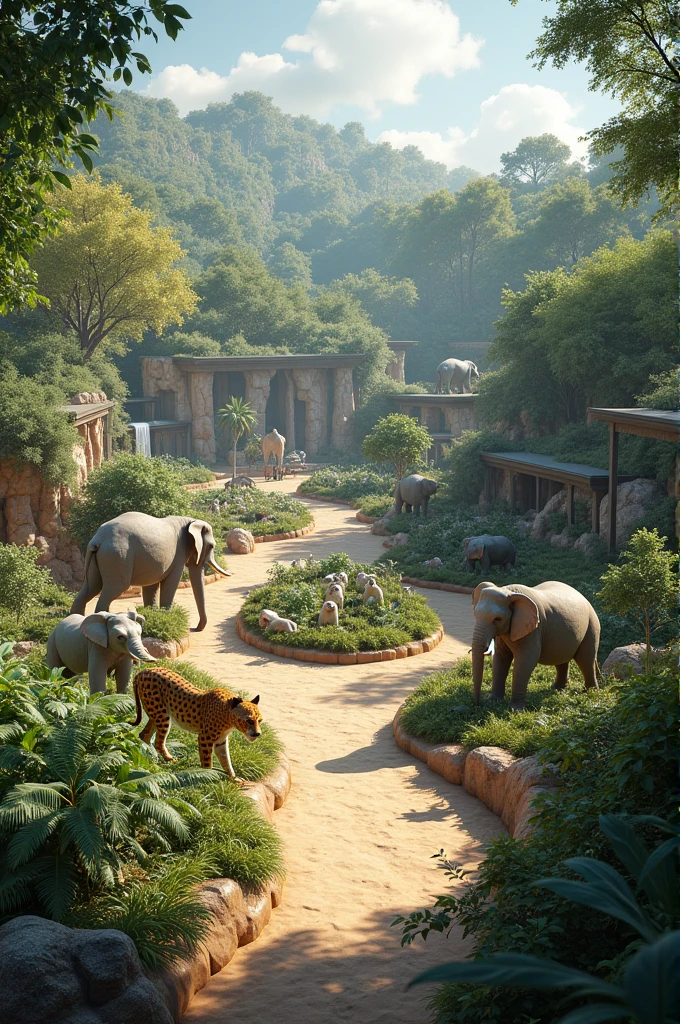 Image on the theme of a realistic zoo