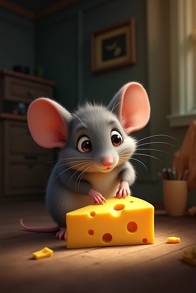 Mouse thinking about cheese