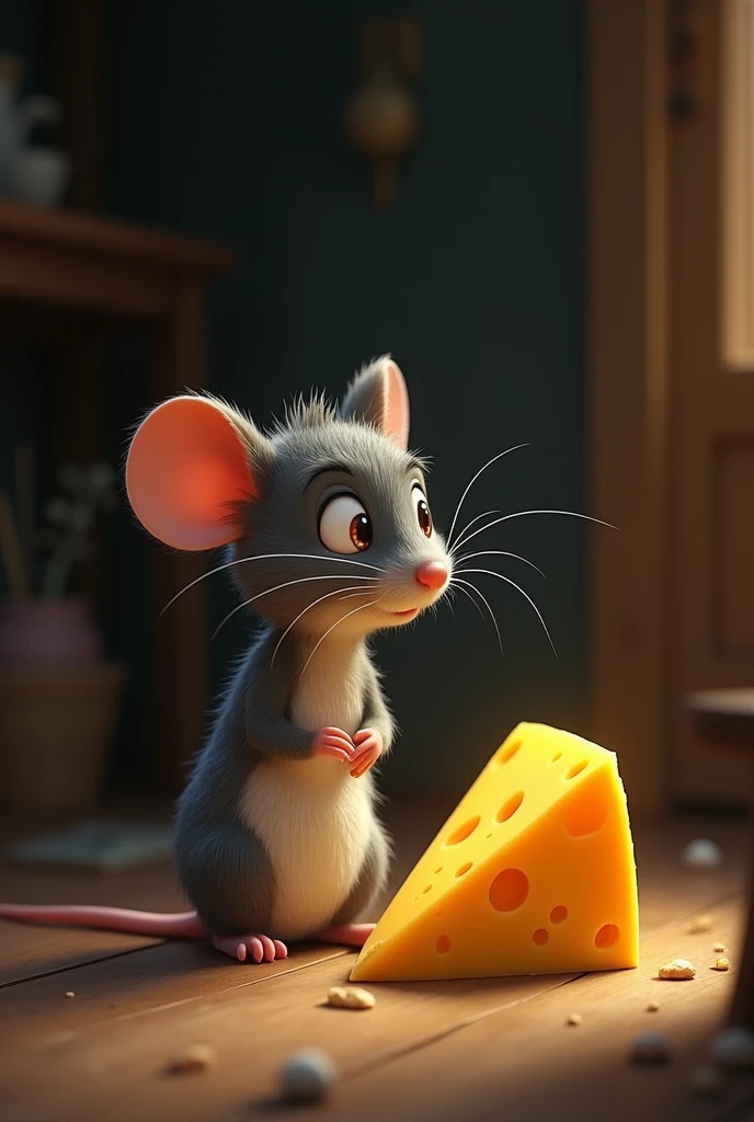 Mouse thinking about cheese