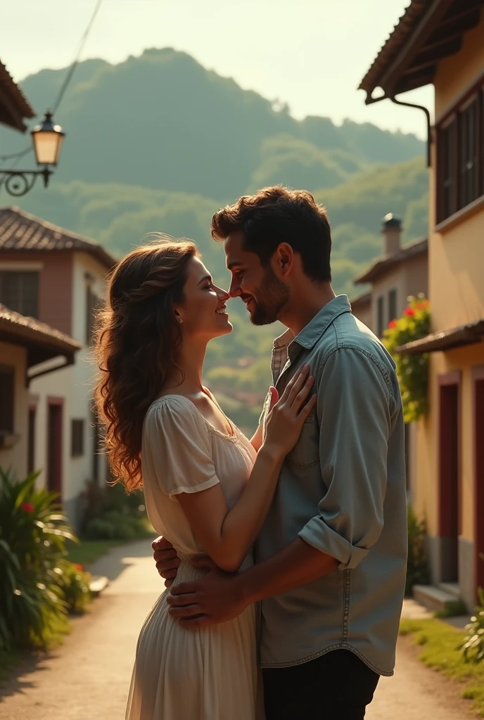 couple in love in Campos do Jordão Brazil 18k realistic