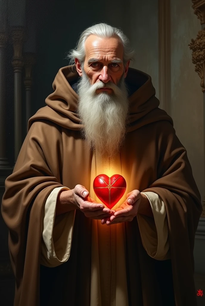 Saint Augustine of Hippo with the Sacred Heart of Jesus in his hands