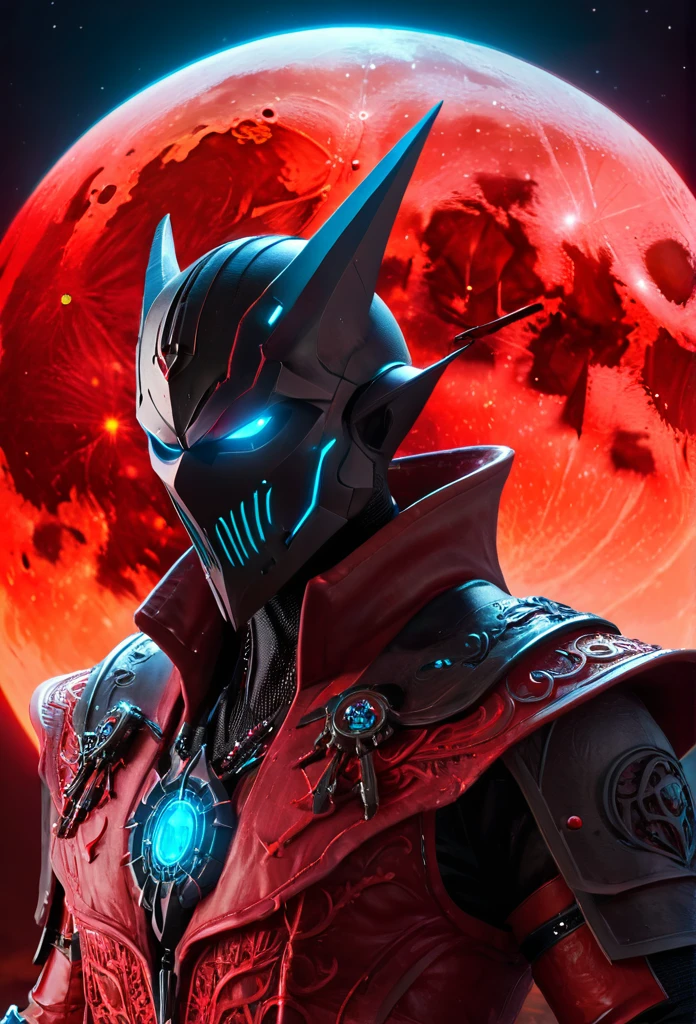 Red Necromancer, Blood Moon, Ray Tracing, masterpiece, highest quality, super high quality, Absurd detailed, best Light, Best Shadow, sharp, sharp image, detailed, extremely detailed, Amazing resolution, 8k, 4K, Ultra-high resolution, Particle Effects, Beautiful Effects, Vibrant colors, neon Light, neon, Light,