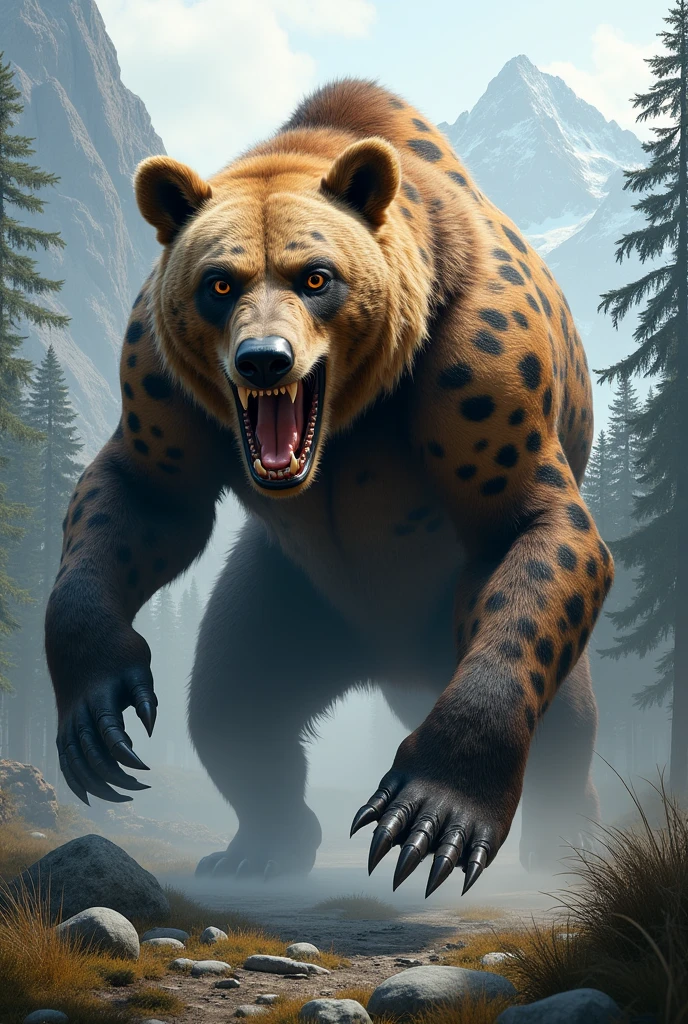 Grizzali bear mix spotted hyena