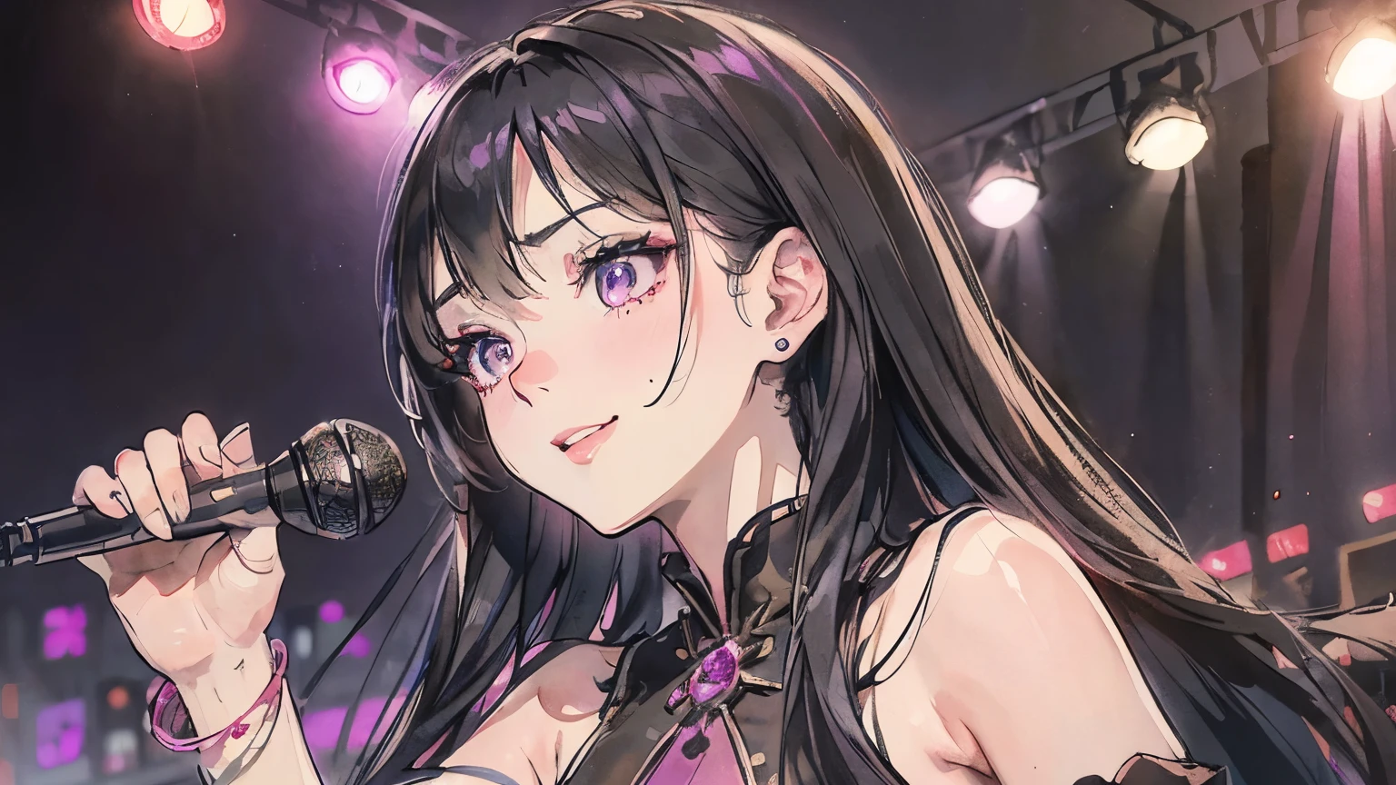 (((SHARP detail perfect face))), detailed skin, ((masterpiece)), best quality, (SHARP details), 8k, ((idol)), on stage, (neon lights), (super slutty and colorful (idol clothes)), sweat, underwear, ((multiple girls)), idol group,