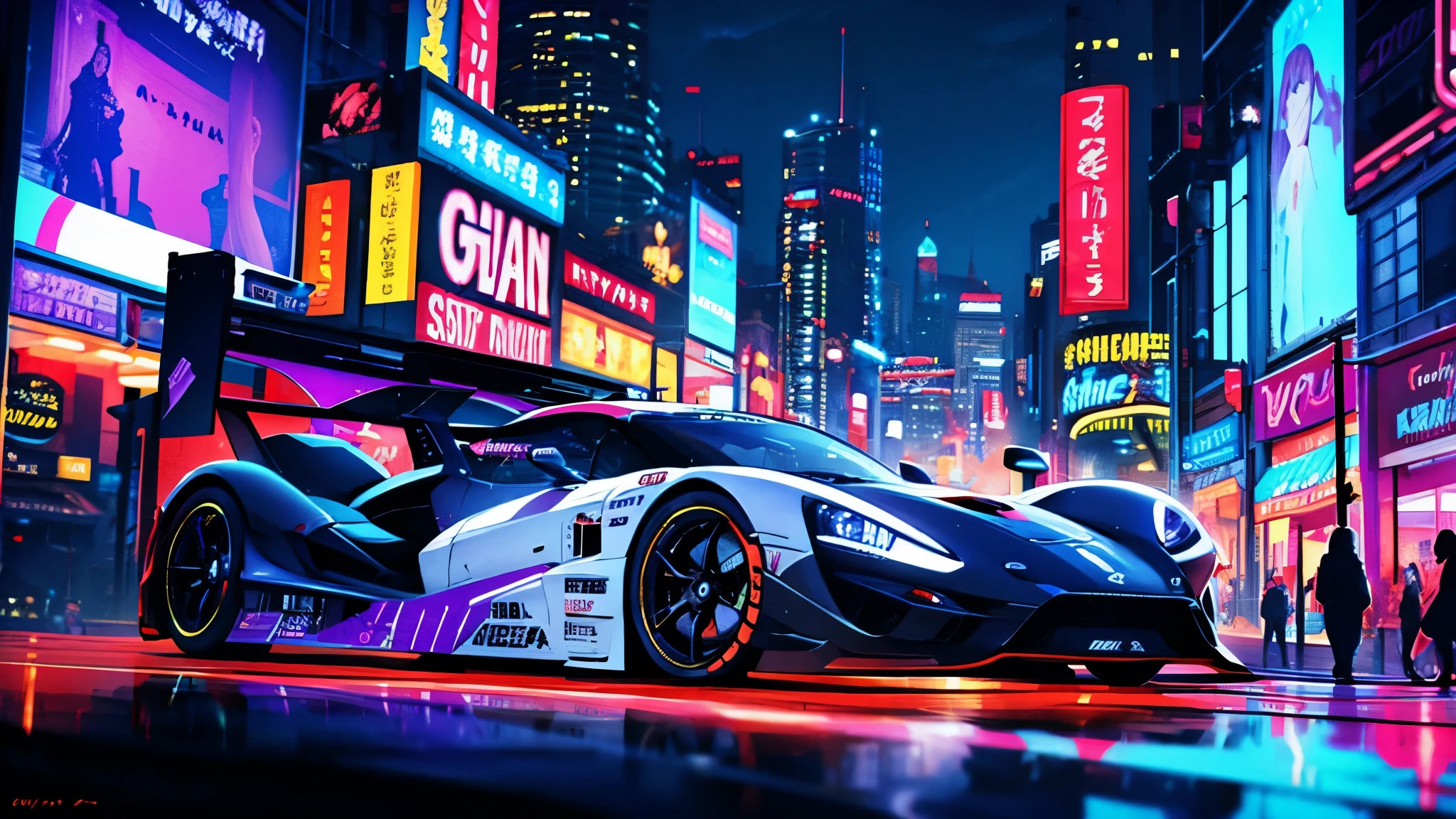 Night city ,Cyberpunk,Racing car