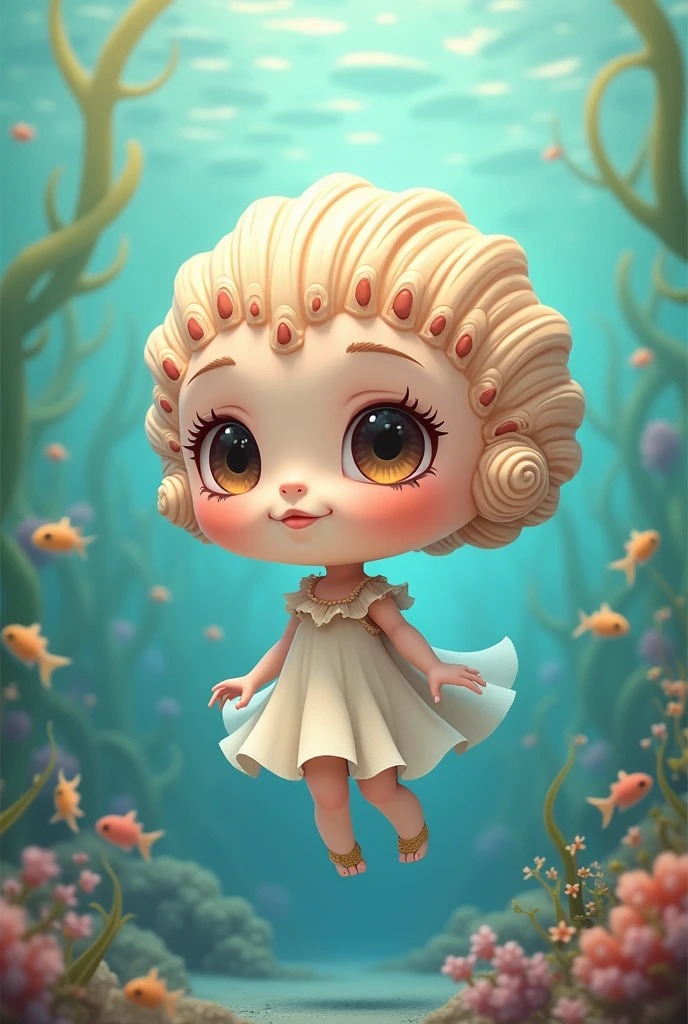 Cute scallop girl character