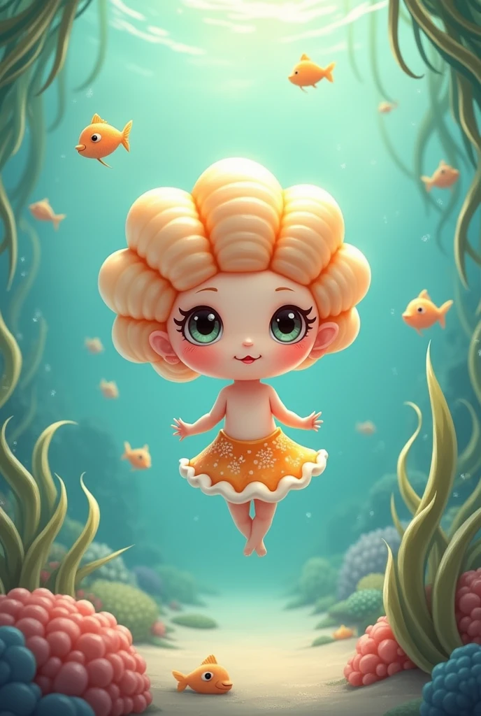 Cute scallop girl character