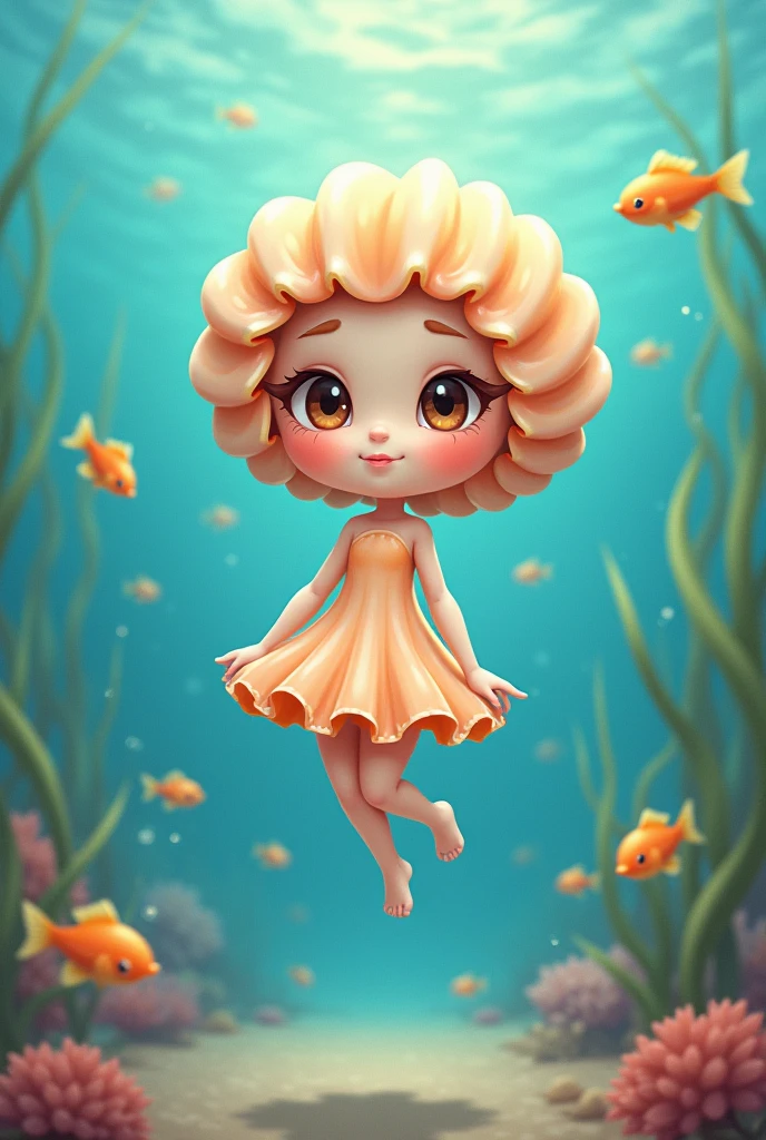 Cute scallop girl character