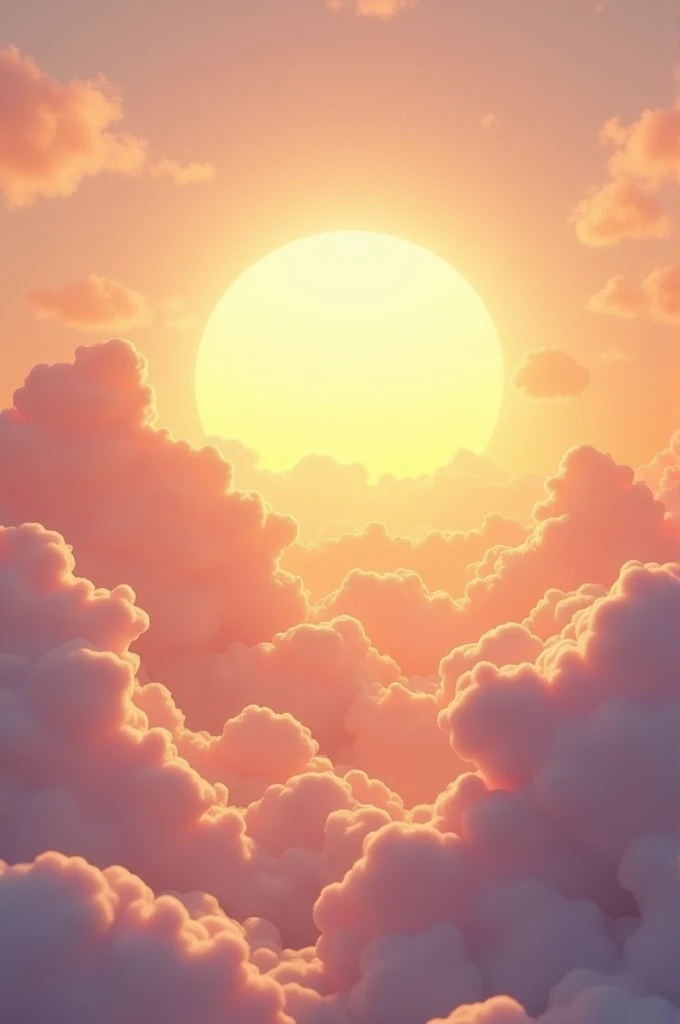 In cinematic 3D Cartoon style "Sky:** Soft clouds in the sky with a warm, golden sunset".