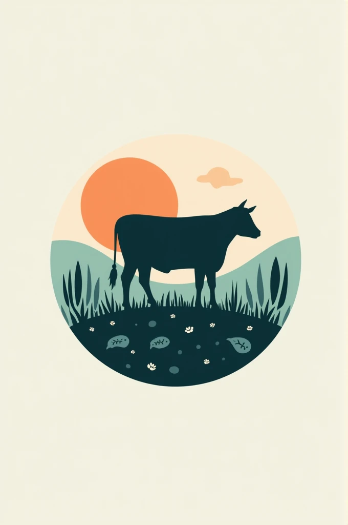 Create a logo for a company dedicated to bovine genetic improvement, The company is called Evolva Progeny, that the logo has blue color, green, peach color