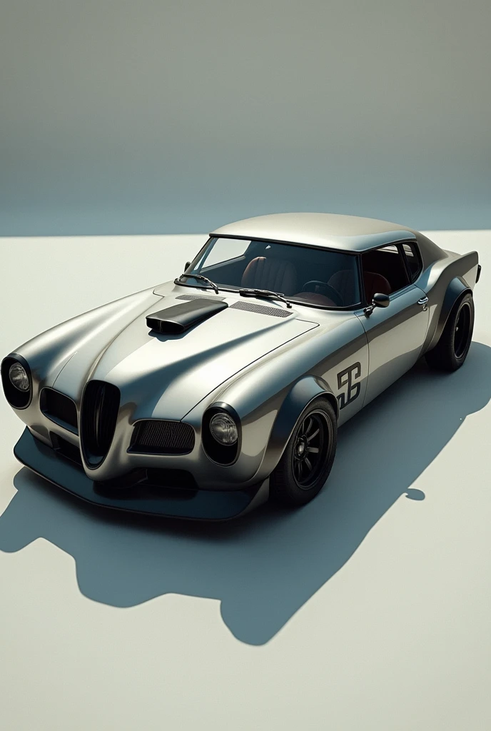 A modified new gen Studebaker hawk with more muscular looks with soft cut line, with big grill, maintain its key Elements with modern appeal
Whole view of car from side