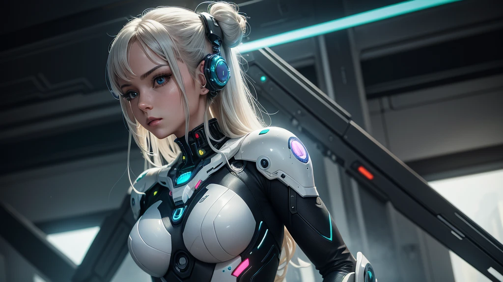 a woman in a futuristic suit with a glowing head and chest, arte cyberpunk inspirada em the first descendant, cgsociety contest winner, digitl art, gynoid cyborg body, girl with mecha cybernetic armor, cyber suit, cyber suit, in white futuristic armor, cyber suits, diverse cyber suits, gynoid body, the first descendant, perfect anime cyborg woman INFO
