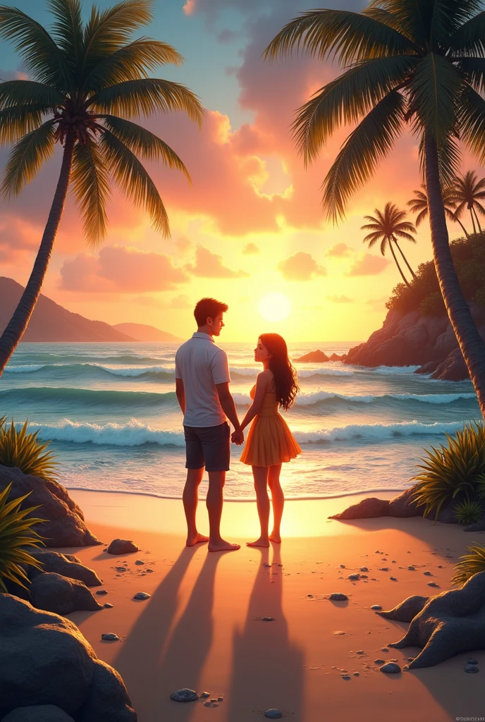 Romantic beach style landscape