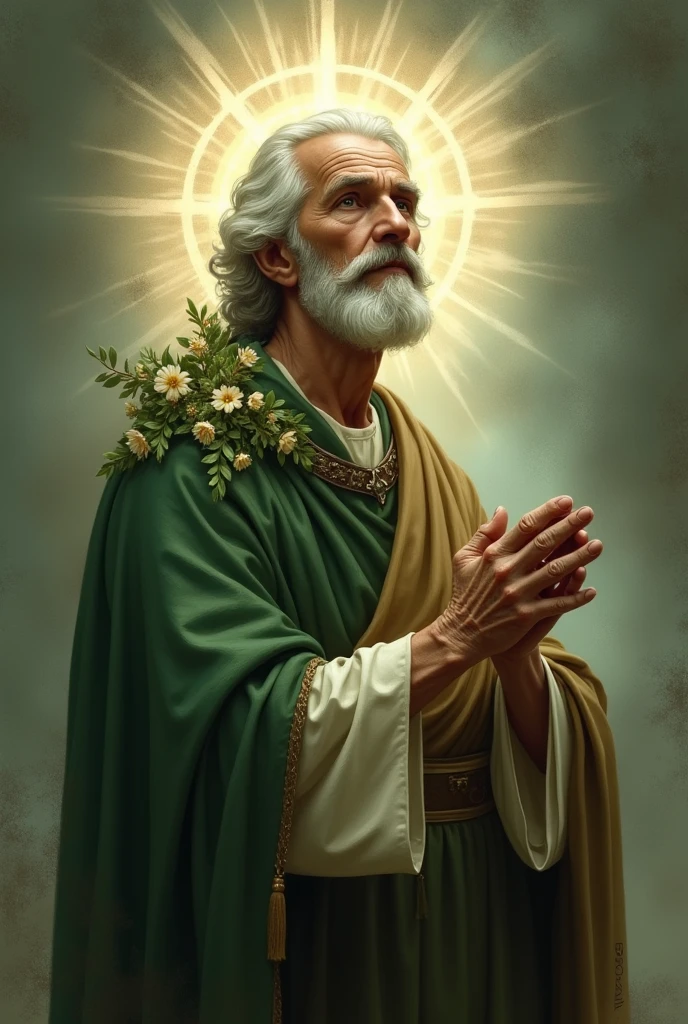 Image of Saint Jude Thaddeus green, white and brown