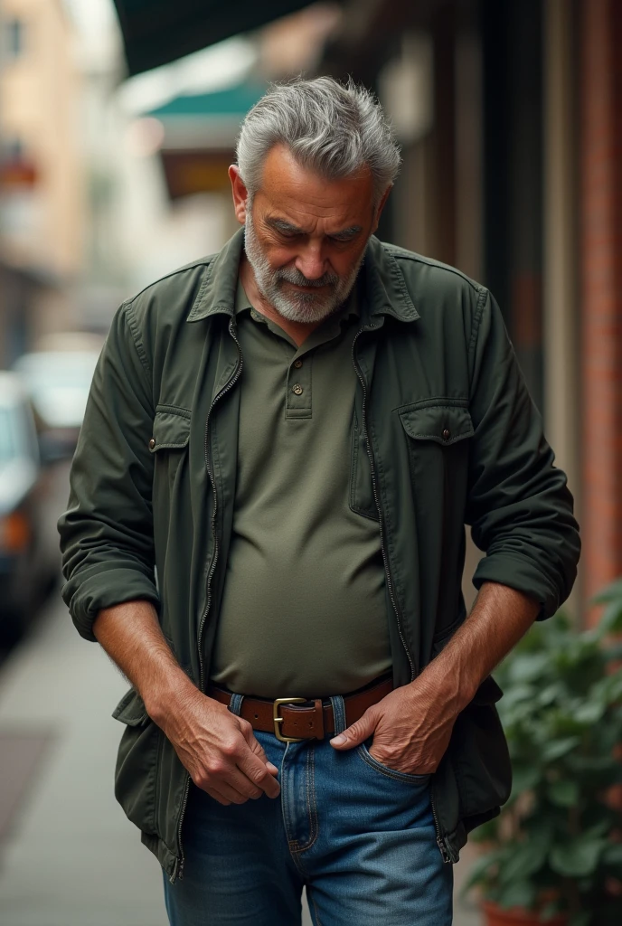 a guy searching in his pocket