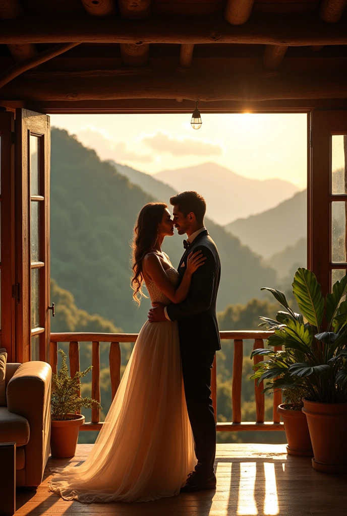 couple in love in Campos do Jordão Brazil 18k realistic in the romantic inn photo shoot
