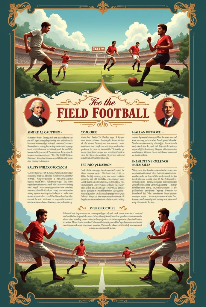 A banner that talks about the history of field football and its main rules