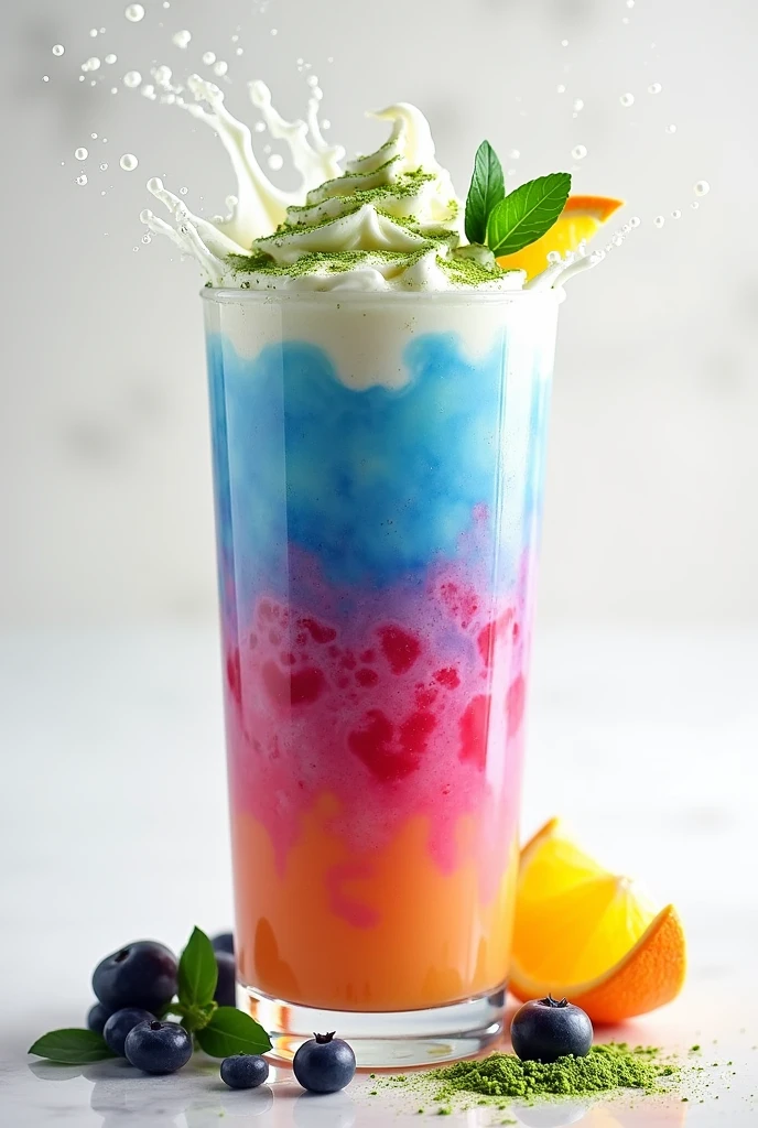 splash smoothie white blue berry macha stawberry orange no glass