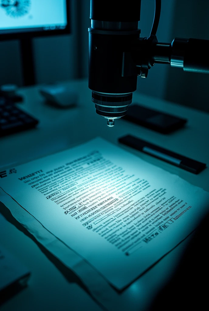 Questioned document TRANSMITTED LIGHT EXAMINATION