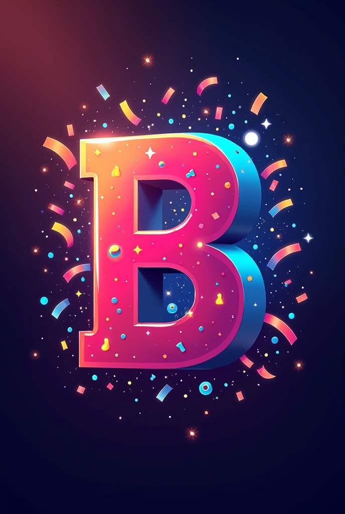 A logo with the letters b from the name of events with a party theme