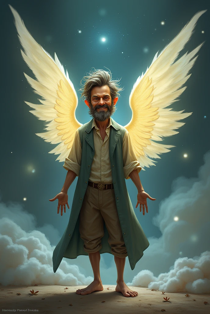 god of dreams, naughty man, with wing, without anything in mind 