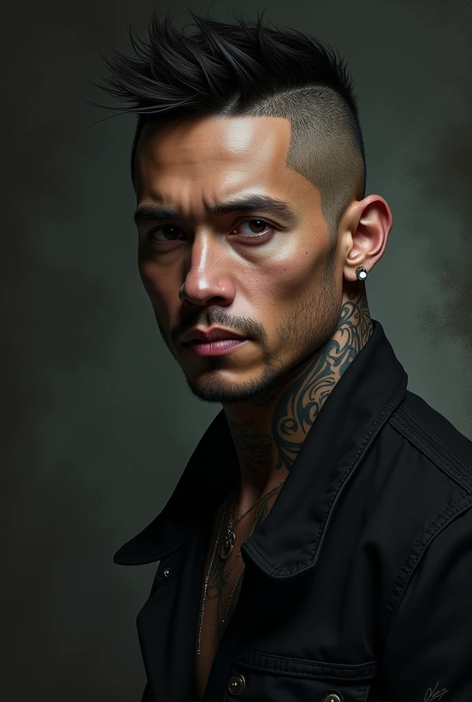 Create an image of Arnel pineda in the version of Chester Bennington