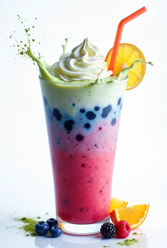 splash smoothie white blue berry macha stawberry orange no glass