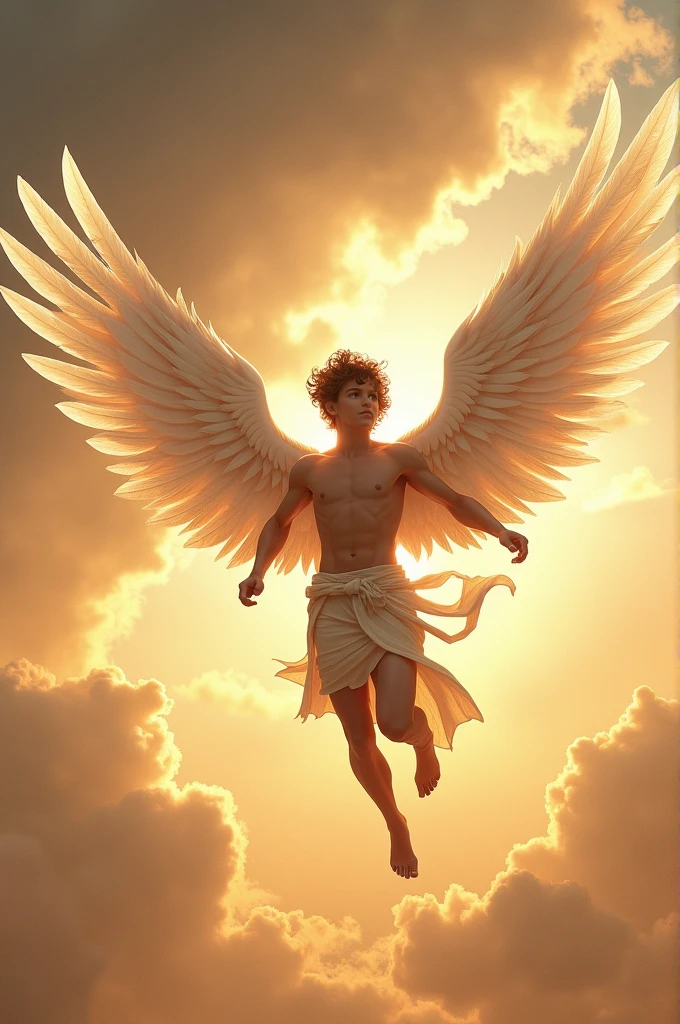 Icarus from Greek mythology with feather wings