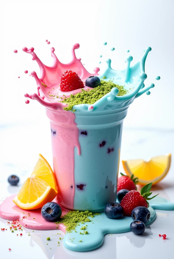 splash smoothie white blue berry macha stawberry orange no glass nocup