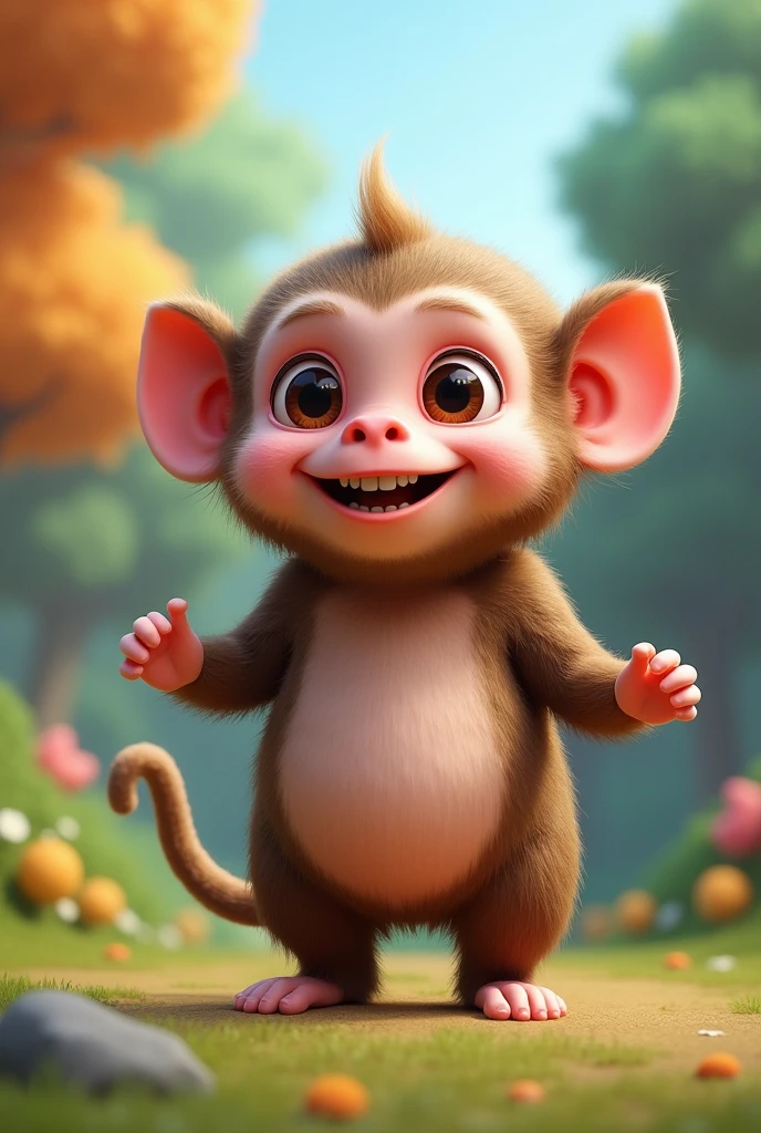 Create a monkey mixed with George pig.