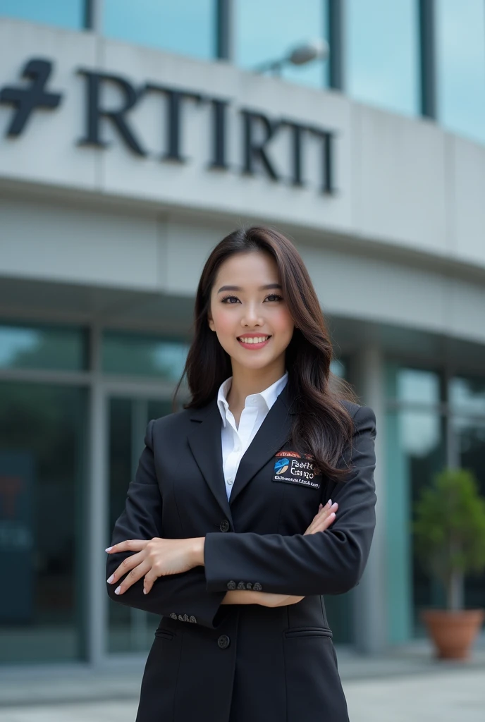 woman in a black suit and white shirt posing for a picture, nivanh chanthara, corporate photo, full protrait, professional picture, h. kyoht luterman, profile portrait, thawan duchanee, portrait n - 9, protrait, photo portrait, professional image, backdrop, professional profile picture, professional profile photo, marketing photo