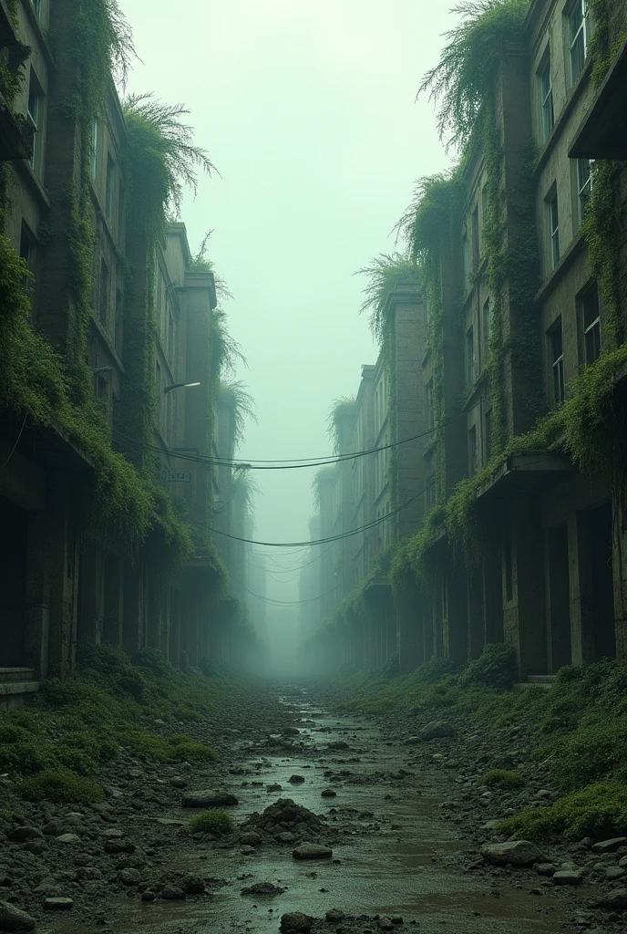 A dead city, in ruins following the characteristics of the book of the dead city by Abraham Valdelomar
