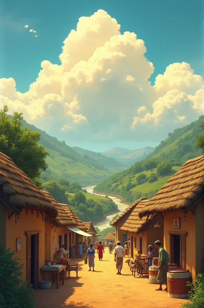 A sunny cloud in an Ethiopia village 