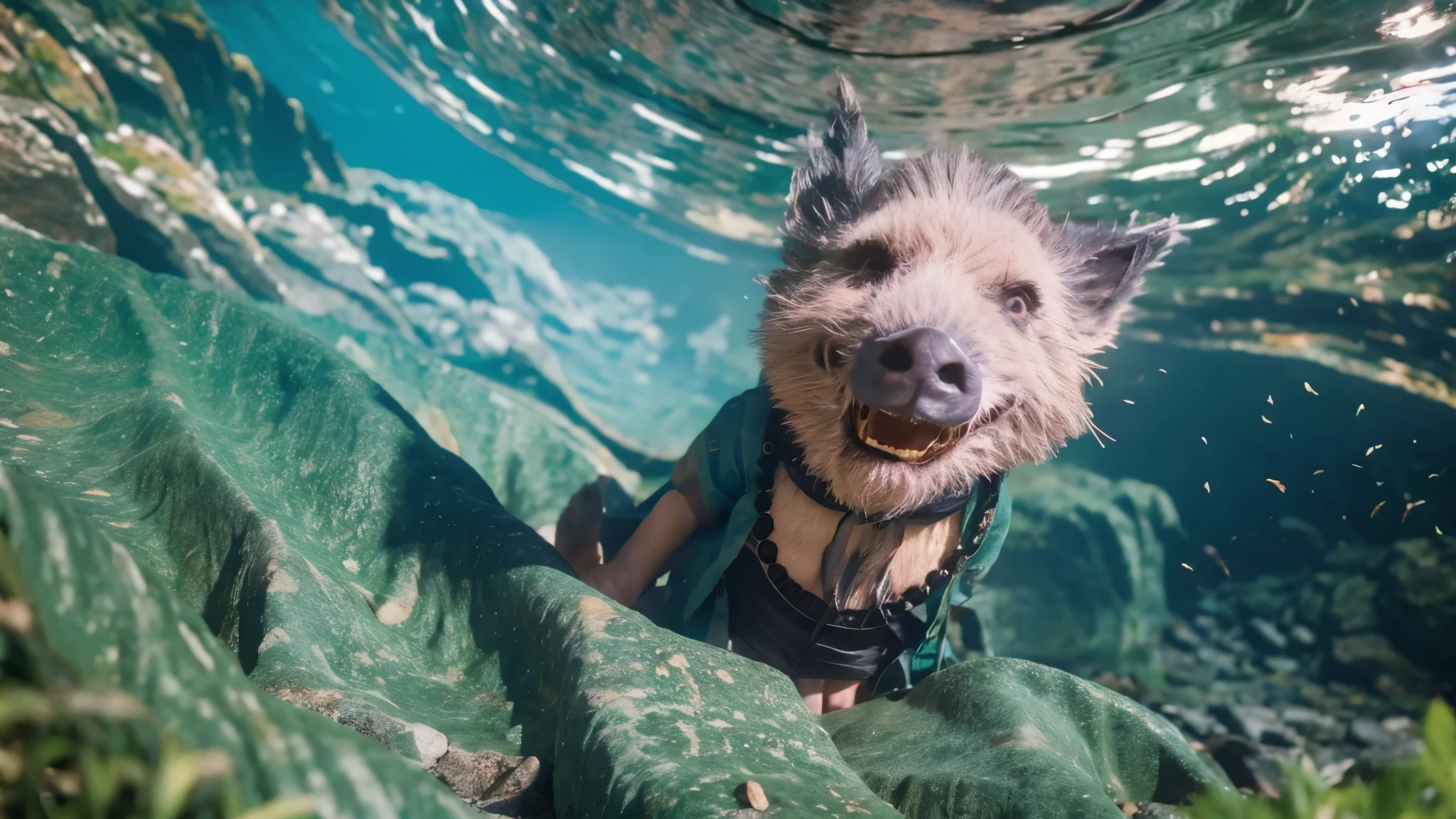 Bajie dives into the sea,Enjoy the underwater world