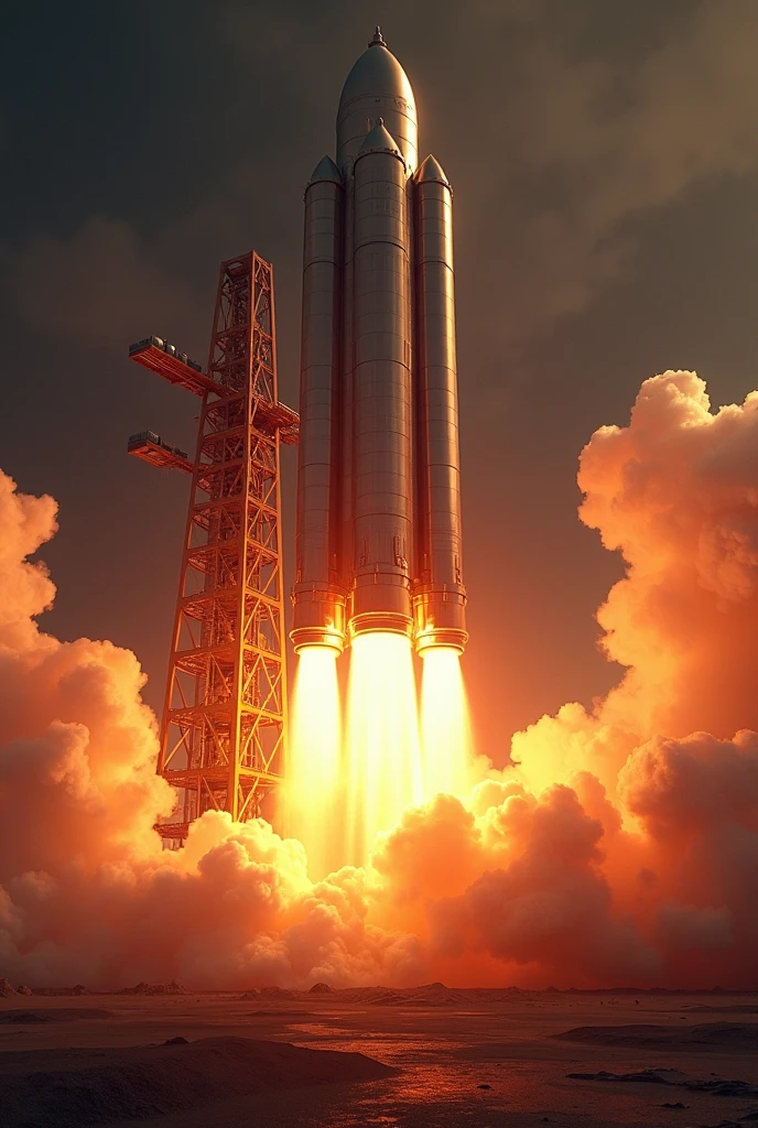 An image of rocket engine while making