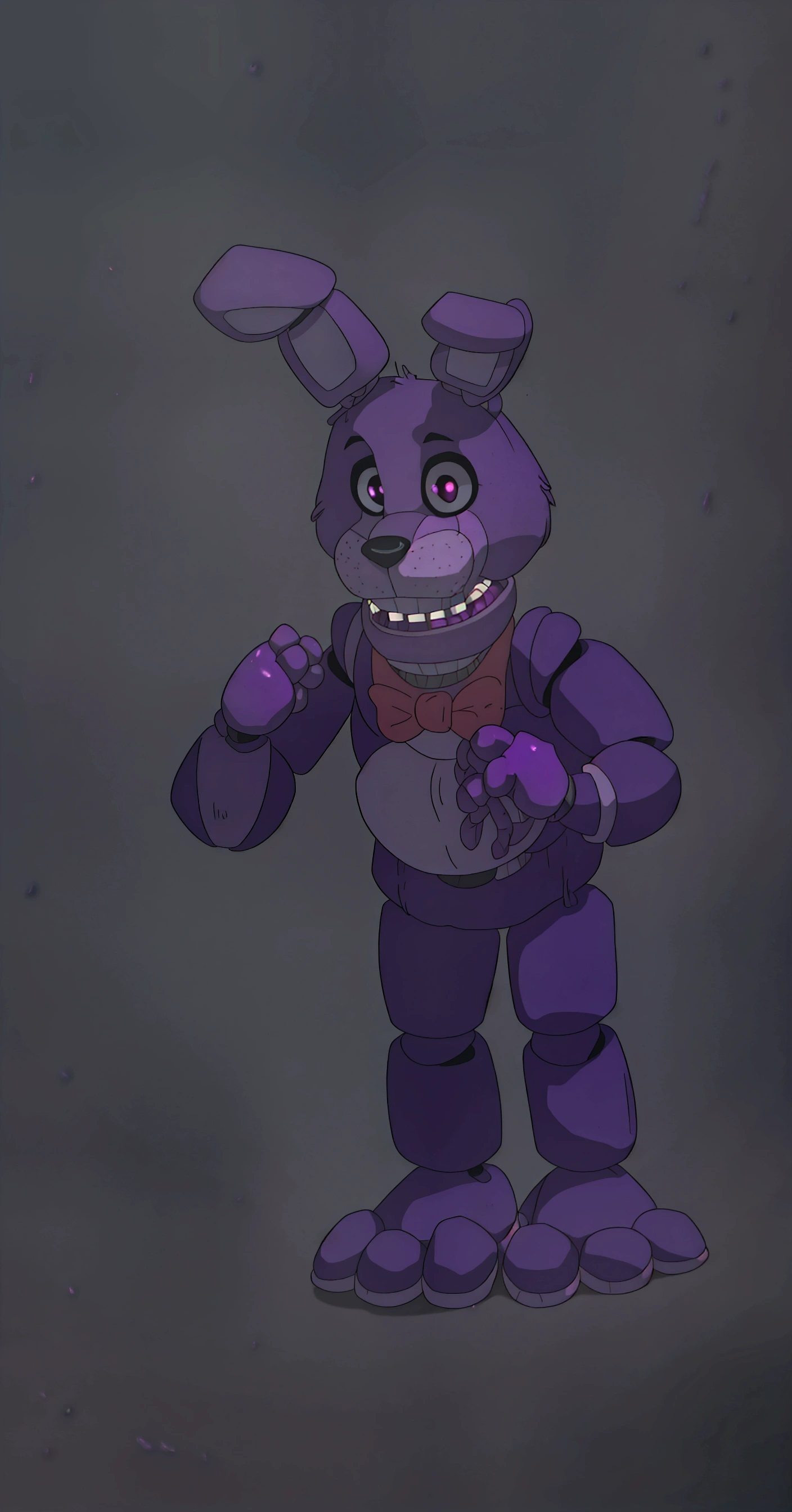 A creepy purple rabbit animatronic (BONNIE FROM FNAF)