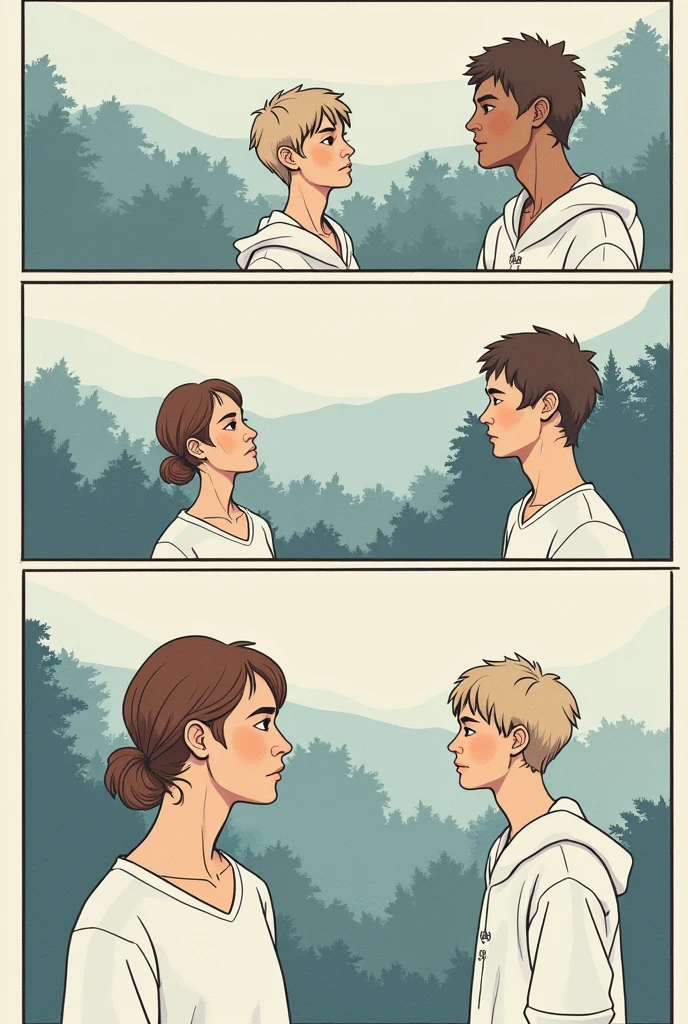 Create a comic describing the following lines Title: "The Journey of Personal Growth"Panel 1: A person named Alex looks in the mirror and feels insecure. La autoimagen de Alex es negativa
Text: "I'm not good enough"
Panel 2: Alex realizes he needs to work on his self-esteem. Start practicing self-compassion and focusing on your strengths.
Text: "I accept myself as I am"
Panel 3: Alex develops his self-competence by learning new skills and achieving goals.
Text: "I can do it"
Panel 4: Alex's self-confidence grows as he faces challenges and overcomes obstacles..
Text: "I believe in myself"
Panel 5: Alex looks in the mirror and feels safe and confident. Alex's self-image is positive.
Text: "I am capable and deserving of success"