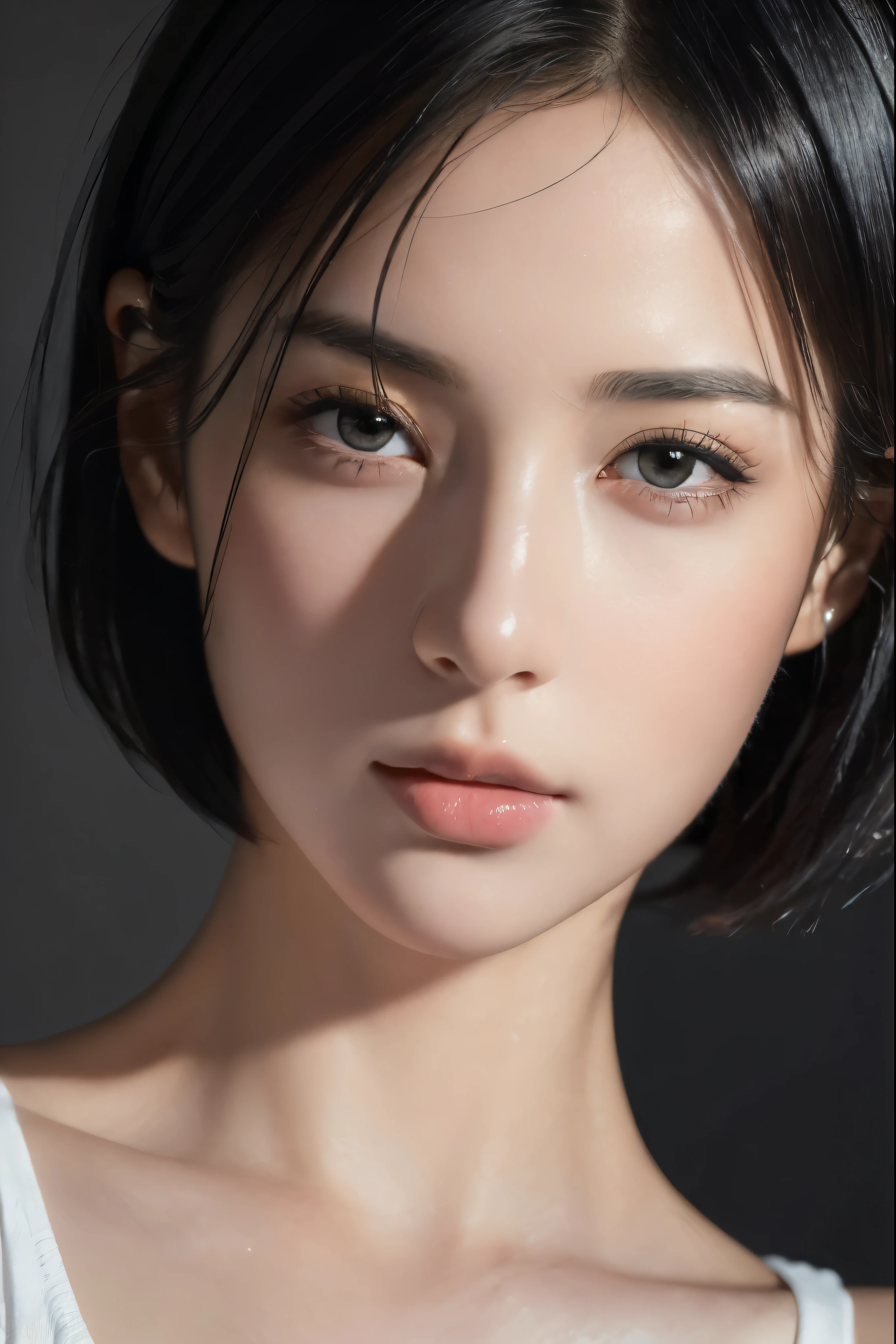 (masterpiece:1.3), (8k, photorealistic, RAW photo, best quality: 1.4), (1girl), beautiful face, (realistic face:1.2), (black hair, semi short hair:1.3), beautiful hairstyle, realistic eyes, beautiful detailed eyes, (realistic skin:1.2), beautiful skin, (under wear), absurdres, attractive, ultra high res, ultra realistic, highly detailed, golden ratio
