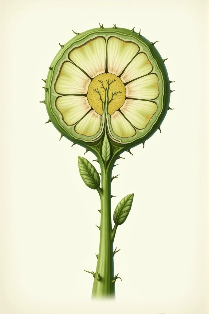 Cross section of young stem with indication of tissues