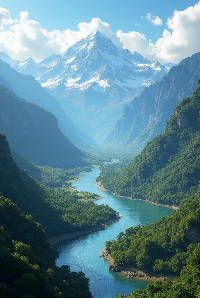 beautiful landscape plain giant valley colombia with a river