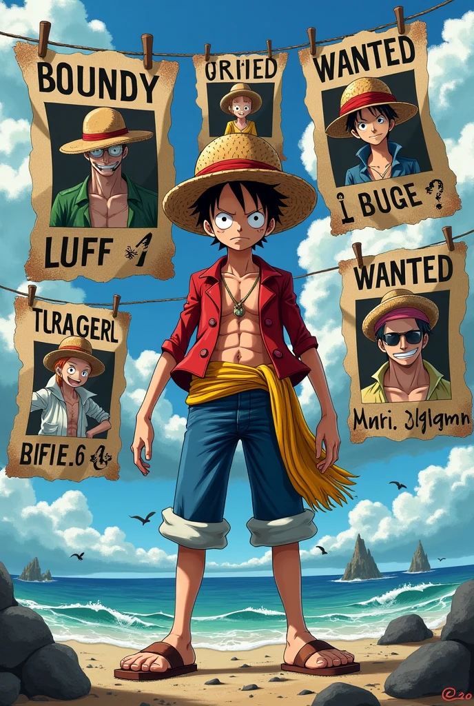 Monkey D's Wanted Letters. Luffy