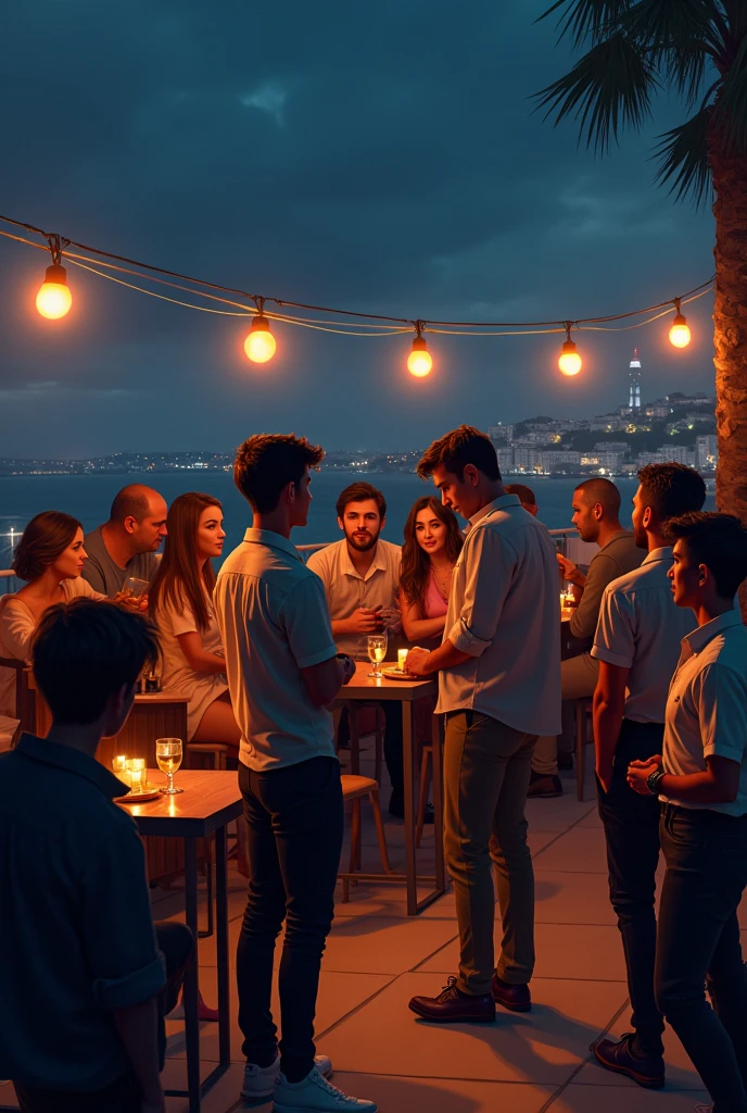 Give me a realistic picture of the next chapter of a story: Music thumped softly in the background as conversations and laughter mingled in the air.. The rooftop party was in full swing, and Marc, who at first had felt out of place, Now he was surprisingly comfortable. I had met several interesting people, all with their own stories, and I was beginning to feel like maybe I could fit in here, After all.
However, as the night progressed, He began to notice something he had not anticipated.: the looks. They were not hostile looks, but yes evaluators, as if people were trying to figure it out. En su círculo social in Lisbon, I was used to this kind of observation. But here, in a place where I hoped to be able to let my guard down, It worried him.
-Are you OK? —Lena asked., approaching with a glass in his hand.
Marc turned to her, Hiding his discomfort with a smile.
-Yeah, All good. Alone... Thinking.
Lena looked at him curiously..
—¿En qué estás Thinking?
Marc hesitated a moment before answering.. I didn't want to seem paranoid., But something inside him told him that talking to Lena could help..
—It's just that... —It started, searching for the right words—. Sometimes I feel like people judge me before they know me.. Here, in Lisbon, anywhere. -Sigh, looking out to the horizon where the sea met the dark sky—. I know I have an appearance that may seem... distant. But I'm not like that. Or at least I don't want to be..
Lena listened to him in silence, without interrupting it.
—I don't think people here are judging you., Marc —he said finally, softly-. But it is true that you have an air of mystery. And people tend to fill in the gaps with their own assumptions..
Marc nodded, appreciating Lena's frankness.
—Assumptions that, most of the time, are wrong.
Lena smiled, but it was an understanding smile, not in mockery.
-Could be. But that happens to everyone., ¿