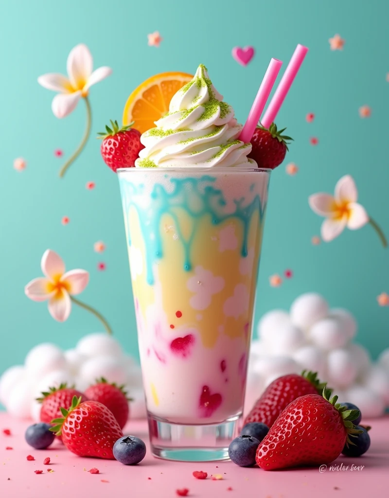splash milkshake
white blue berry macha stawberry orange 

