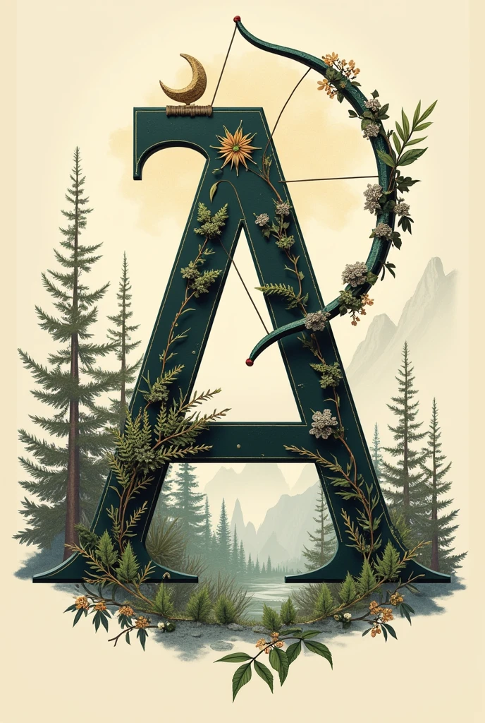 How to design the letter A to represent the Greek goddess Artemis?